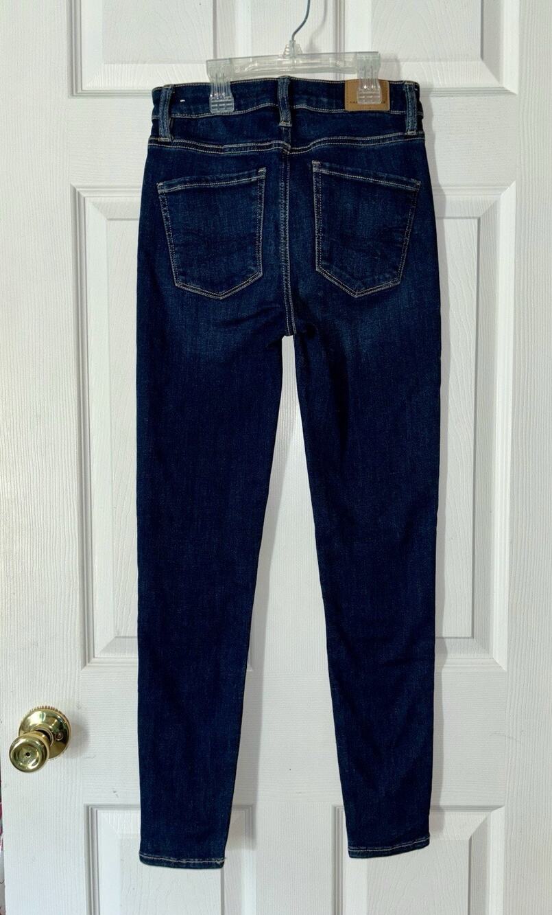 American Eagle Jean Jeggings Size 00 Short High Rise Skinny Dark Wash EUC Blue